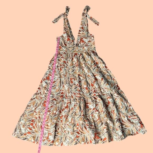 House of Harlow 1960 Linen Blend Tiered Dress, Tropical Leaf Print. Small. NWT! - Picture 8 of 16